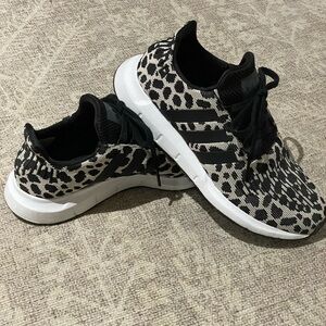 Adidas Black and White Cheetah Patterned Sneakers